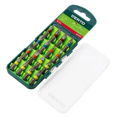 Obrázok produktu pre Sada bitov VERTO 16 ks, 25 mm - 3 x PH, 3 x PZ, 4 x SL, 6 x TX