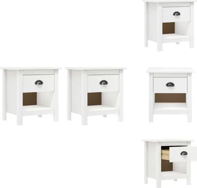 Produktbild von vidaXL Nachttische 2 Stk. Hill 46x35x49,5 cm Massivholz Kiefer -  Nachttische