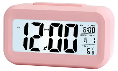 Digitalwecker LCD 12/24h Datum Temperatur Hintergrundbeleuchtung rosa