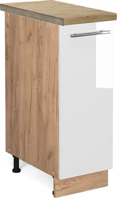 Produktbild von Apothekerschrank Vicco Fame-Line Weiß Hochglanz 30 cm , AP Eiche, Model 46906