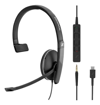 Obrázek produktu pro EPOS |  ADAPT 135 USB-C, Kabel, Hovory/hudba, 20 - 20000 Hz, 64 g, Sluchátka s mikrofonem, Černá