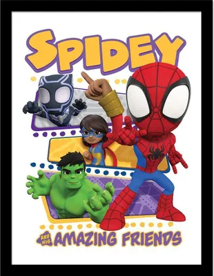 Produktbild von Marvel - Gerahmtes Poster "Spidey And His Amazing Friends" PM10257 (40 cm x 30 cm) (Bunt)