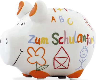 Productafbeelding van KCG 101570 Spaarvarken "Voor het schoolbegin" - wit, klein