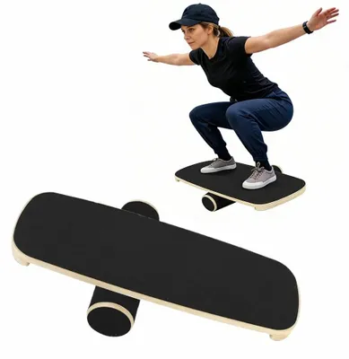Produktbild von Holz-Balancierbrett - Gleichgewichtstrainer - Stabilitätstraining - Fitness