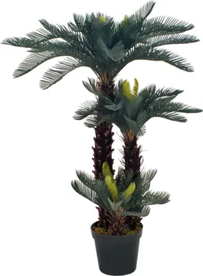 Obrázek produktu pro The Living Store Umělá rostlina Cycas Palm s květináčem Green 125 cm