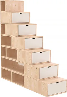 Immagine prodotto di Scaffale a gradini 175 cm - Vernice naturale/Bianco