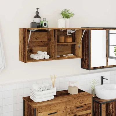 Immagine prodotto di vidaXL Armadio da parete per bagno in legno recuperato 80x25x40 cm Materiale a base di legno