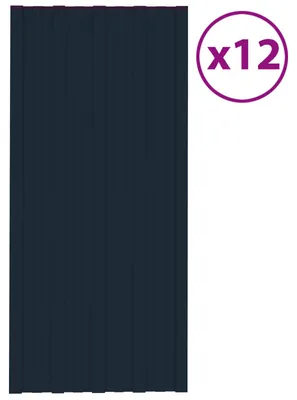 Zdjęcie produktu dla vidaXL Panele dachowe, 12 sztuk, antracyt, 100 x 45 cm, stal ocynkowana