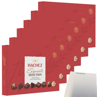 Produktbild von Hachez Schokolade Pralinenmischung Exquisite VPE (6x200g Packung) + usy Block