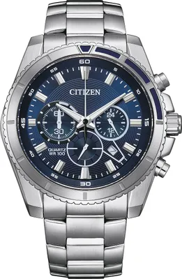 Produktbild von Citizen AN8201-57L Herrenuhr Chronograph Stahl/Blau