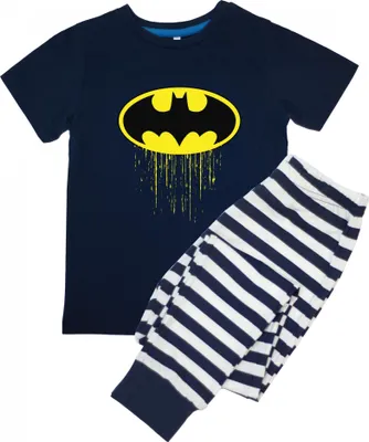 Obrázek produktu pro Batman - Pyžamo s dlouhými kalhotami pro chlapce s krátkým rukávem BI54151 (122) (Námořnická modrá)