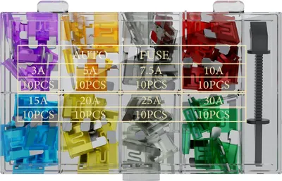 Image de Goobay 20339 Assortiment de fusibles pour l'automobile, 81 pièces - Fusibles plats, 19,1 x 5,1 x 18,5 mm