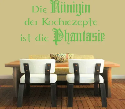Produktbild von Wandtattoo - Wandaufkleber - Wandtattoo "Die Königin der Kochrezepte" - 90cm x 47cm lindgrün - Dekoration Küche Wohnzimmer Wand