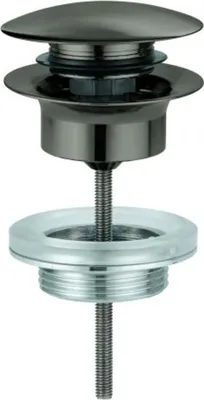 Produktbild von GROHE Ablaufgarnitur 65807, mit Klickverschluss, herausnehmbarer Stopfen, verschließbar, hard graphite gebürstet