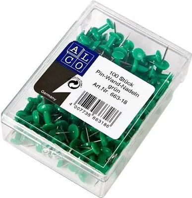 Produktbild von Pinnwandnadel 7,5mm dunkelgrün VE=10x100 Stück