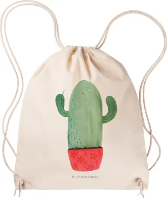 Produktbild von Mr. & Mrs. Panda Stoffbeutel Kaktus Wut - Transparent - Geschenk, Büro, wander rucksack, Beutel, Kakteen, Kleiner, Jutebeutel, Kollege, Kollegin, Turnbeutel, Büroalltag