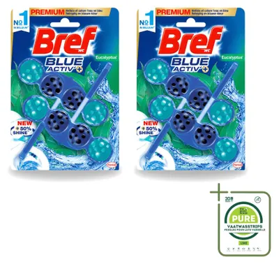 Produktbild von 2 x Bref Blue Activ' WC-Stein - Eucalyptus - Großpackung - 2 Stücke
