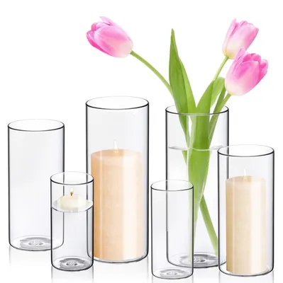 Image de Omgoods - Ensemble de 6 vases en verre pour bougies et décoration