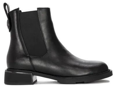 Produktbild von Schwarze Damen Stiefeletten mit Reißverschluss, 4,5 cm Absatz, 1 cm Plateau, Modell DBT406222BK