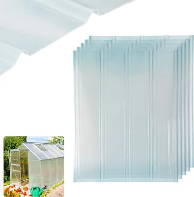 Produktbild von TolleTour Wellplatten,FRP-Tageslichtplatten,Klar Wellplatten,Wellbahn Profilplatten Trapez,Frostbeständige/Isolierende Dachplatten,2mm Dickes Gewächshausplatten,Längenzuschnitt Möglich (0.9x1.2m,5 Pcs)