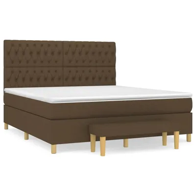Produktbild von Boxspringbett mit Matratze Dunkelbraun 180x200 cm Stoff