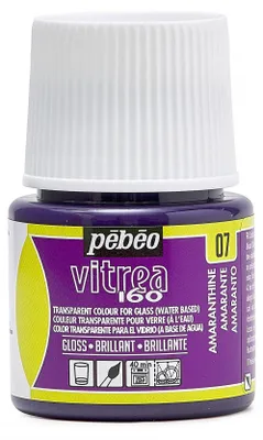 Produktbild von Glasmalfarbe Pebeo Vitrea 160 glänzend 45 ml - Amaranthrot