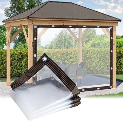 Obrázek produktu pro Vodotěsná průhledná plachta 2 x 3 m, PVC, odolná proti povětrnostním vlivům