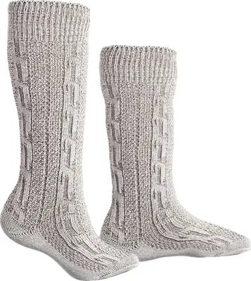 Produktbild von Traditionelle Socken Traditionelle Strümpfe Zopfmuster 40cm in drei Farben Weiß, Natur, Meliert , Farbe:Meliert, Größe:41-43