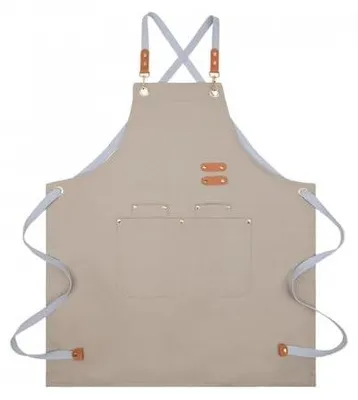 Kochschürze wasserdicht ölbeständig mit Taschen beige Einheitsgröße