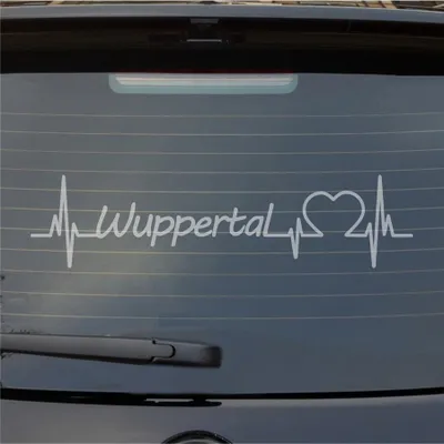 Produktbild von Heckscheibenaufkleber Wuppertal Herz Puls Stadt Liebe 55x20 cm Milchglas Auto Aufkleber Sticker