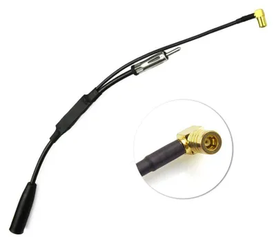 DAB Splitter Signalverstärker SMB auf DIN Stecker für Autoradio