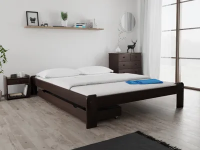 Obrázek produktu pro Postel ADA 140 x 200 cm, ořech Rošt: S laťkovým roštem, Matrace: Matrace Somnia 17 cm
