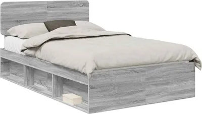 Zdjęcie produktu dla vidaXL Rama łóżka szara Sonoma 120 x 200 cm lite drewno sosnowe
