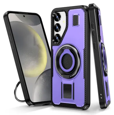Obrázek produktu pro Hybridní TPU pouzdro s karbonovým prstencem pro Samsung Galaxy S25 Plus 5G, fialové