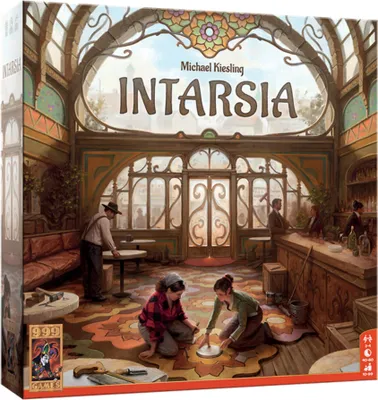 Produktbild von Intarsia Brettspiel: Bau- & Planungsspiel aus Holz, 150 Teile, 2 Spielvarianten, doppelseitige Bodenplättchen