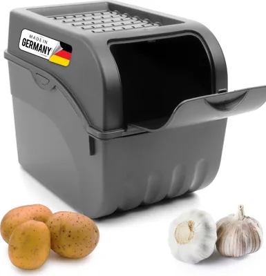 Produktbild von Novaliv Gemüseboxen Kartoffelboxen Vorratsbehälter 3,5l bis 9l (Anthrazit, 1x 9l)
