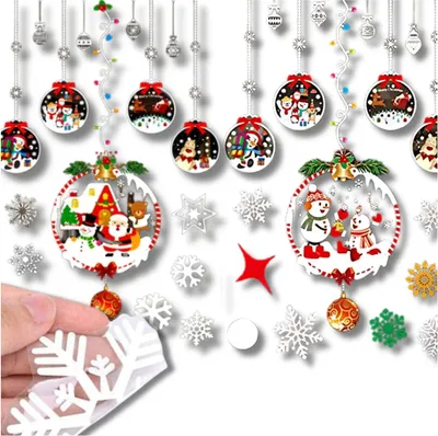 Produktbild von Weihnachts-Fensteraufkleber für farbenfrohe Weihnachtsdekoration