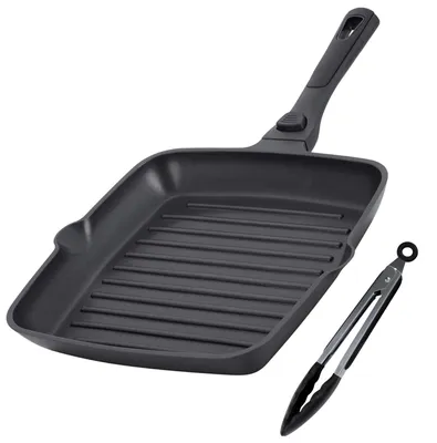 Obrázek produktu pro Čtvernáková grilovací pánev o rozměrech 28 cm s odnímatelnou rukojetí