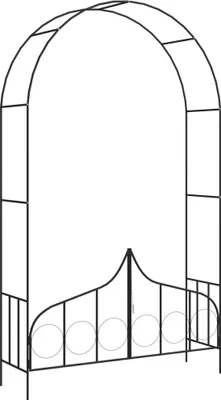 Produktbild von The Living Store Rosenbogen mit Tor Schwarz 138 x 40 x 238 cm Eisen