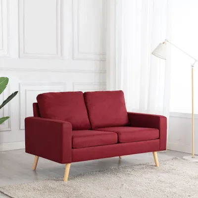 Produktbild von Design 2-Sitzer-Sofa Weinrot Stoff, Schlafsofas 2024 Neu