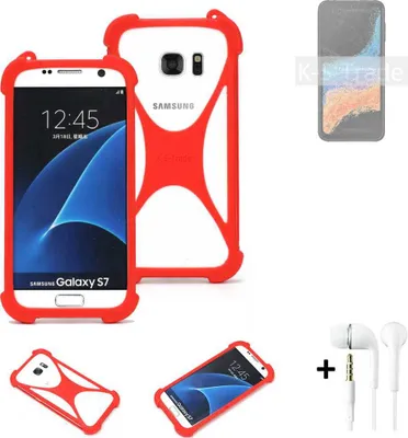 Produktbild von Handy-hülle + Kopfhörer kompatibel mit Samsung Galaxy XCover6 Pro Schutz-hülle Bumper Silikon Schutz Hülle Cover Case Silikoncase Silikonbumper