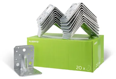 Produktbild von Alberts Schwerlast-Winkelverbinder mit Sicke | sendzimirverzinkt | 105 x 105 x 90 mm | 20er Set
