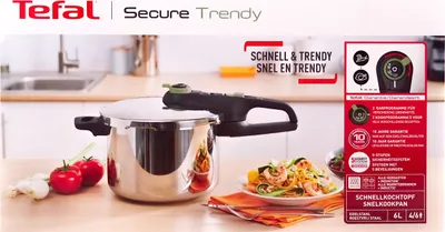 Obrázok produktu pre Tefal P2580702 Secure Trendy 6 l tlakový hrniec s parnou vložkou