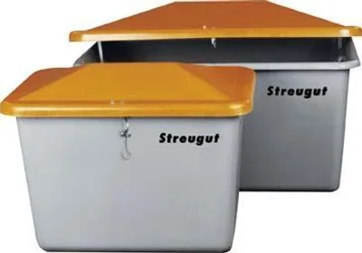 Produktbild von CEMO Streugutbehälter 550 l B1340xT990xH780 mm ohne Entnahmeöffnung grau/orange