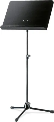 Produktbild von 118/1 Orchester-Notenpult Schwarz – Stufenlos ausziehbarer Notenständer 68 – 121 cm - klappbare Holz-Notenplatte