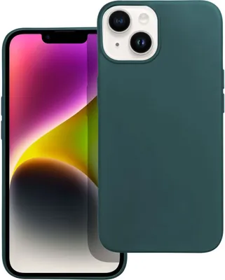 A dark green phone case is shown next to a smartphone.