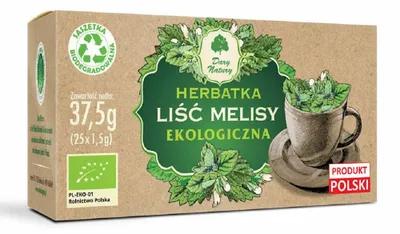 HERBATKA LIŚĆ MELISY BIO (25 x 1,5 g) 37,5 g - DARY NATURY