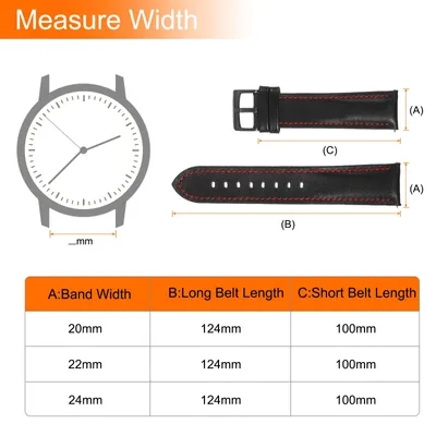 Produktbild von Echte Leder Uhrenarmb?nder 22mm Breite Weiche Schnellwechsel Uhrenarmb?nder mit Silikon Wasserdichtem Futter, Schwarz