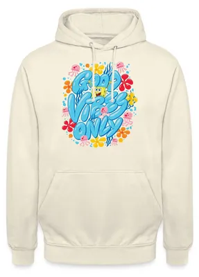 Produktbild von Spreadshirt Spongebob Schwammkopf Good Vibes Only Uni Hoodie, S, Vanille-Milchshake