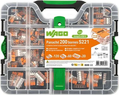 Produktbild von WAGO Klemmenbox mit 200 hochwertigen Klemmen für vielseitige Anwendungen